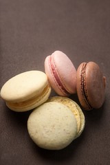 Sweet and colourful french macaroons or Dessert.