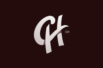 Letter C and H Monogram Logo Design Vector