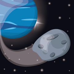 earth planet asteroid orbit vector illustration eps 10