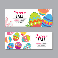 Easter Sale Banner Template Background.Can be used for voucher,