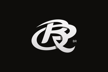 Letter B and R Monogram Logo Design Vector