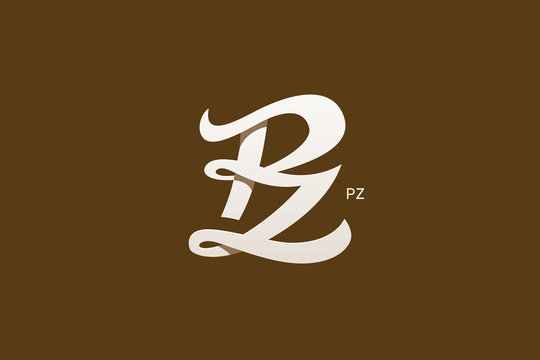 Letter P and Z Monogram Logo Design Vector