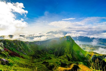 Fototapeta premium Beautiful view from the top of Batur volcano. Bali, Indonesia 