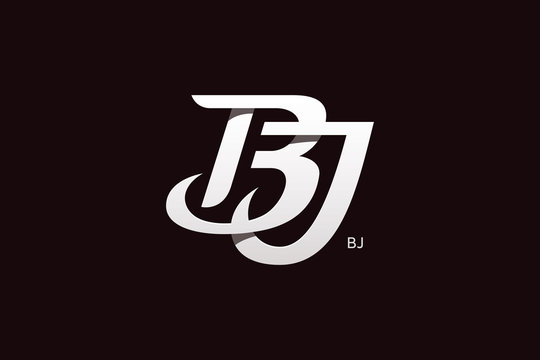 Letter B and J Monogram Logo Design Vector