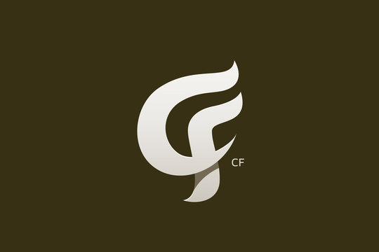 Letter C and F Monogram Logo Design Vector