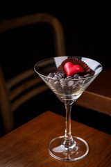 chocolate in the glass.