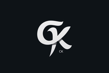 Letter C and K or GK Monogram Logo Design Vector
