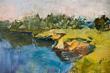 Oil painting, handmade
