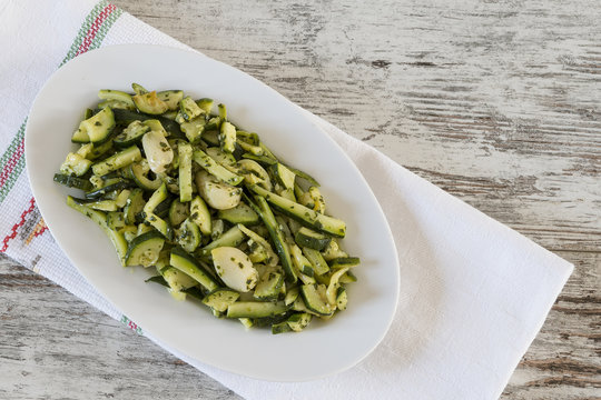 zucchine trifolate dall'alto