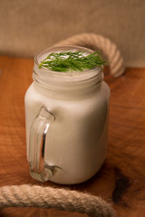 A glass of Ayran made of yoghurt