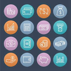 Money colorful icons