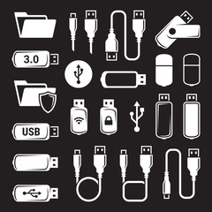 Usb icons set