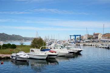 Fototapeta na wymiar Corsican port Saint-Florent