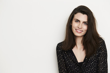Fototapeta premium Beautiful smiling brunette, portrait