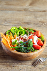 vegetable salad with buckwheat