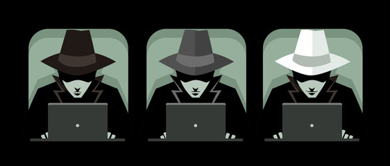black hat grey hat and white hat hackers