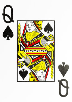 large index playing card queen of spades