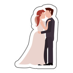 couple embrace just married vector illustration ep 10