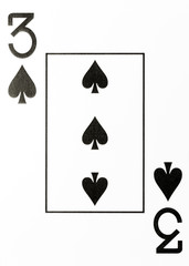 large index playing card 3 of spades