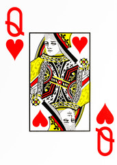 large index playing card queen of hearts