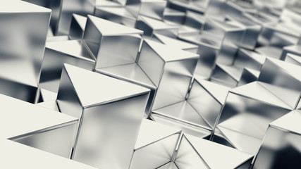 gray metallic triangles background