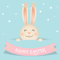 Happy easter background design. Happy easter cards with Easter bunnies. Vector illustration