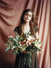 wonderful bride with wedding bouquet