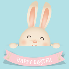 Happy easter background design. Happy easter cards with Easter bunnies. Vector illustration