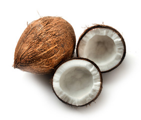 Segments of a coconut