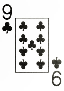 large index playing card 9 of clubs