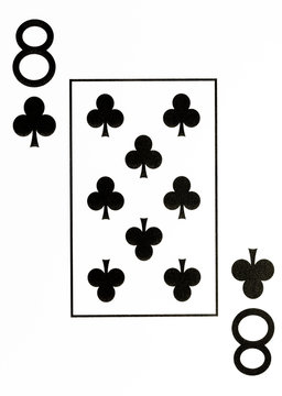 large index playing card 8 of clubs