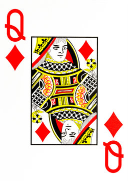 large index playing card queen of diamonds