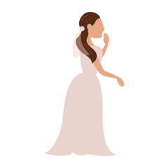 bride wedding standing pose vector illustration eps 10