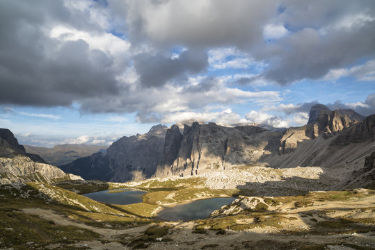 Sesto Dolomites,Bolzano province, Trentino Alto Adige, Italy, Europe.Piani lake,Croda Toni and Popera Group