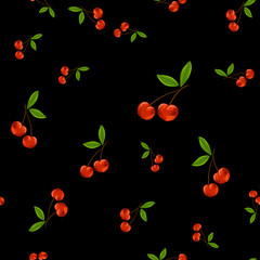 Seamless pattern with cherry for textile and print.