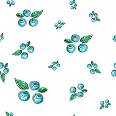 Seamless pattern with blueberry for textile and print.