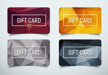 Design a gift card with a frame for text and denomination.