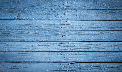 Old wooden blue painted surface
