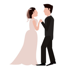 wedding couple holding hands vector illustration eps 10