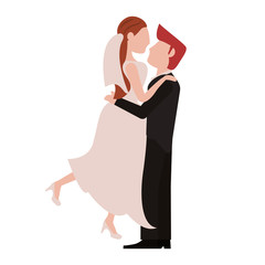 groon lifting bride romantic vector illustration eps 10