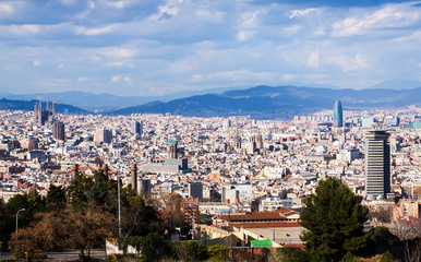 Barcelona city from Montjuic. Catalonia