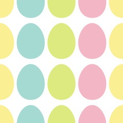 Happy Easter painting egg Painted shell set. Light Color Seamless Line Pattern Wrapping paper, textile template. White background. Flat design.