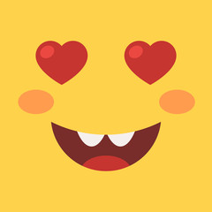 Smiling emoji with hearts eyes
