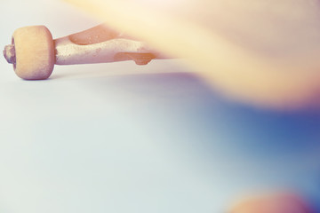 Close-up image of skateboard