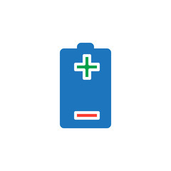 Battery plus minus icon vector, filled flat sign, solid colorful pictogram isolated on white. Symbol, logo illustration. Pixel perfect