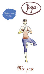 Woman standing in yoga Tree pose