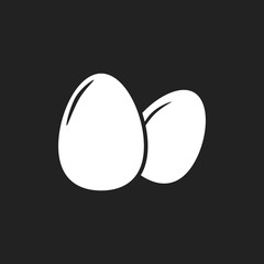 Egg Icon. Flat vector illustration on black background