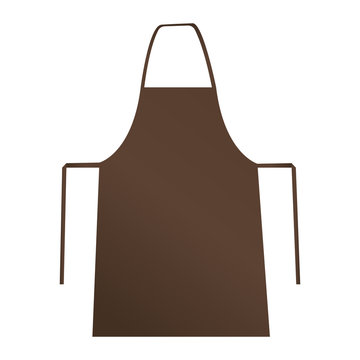 Brown apron isolated on white background. Mockup for design or branding. Vector illustration