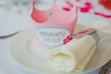 Beautiful sweets on buffet table with decorations