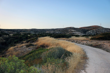 Fototapeta na wymiar Lnadscapes near Petra tou Romiou (Aphrodite's Rock), Paphos, Cyprus